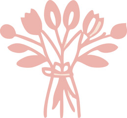 Delicate Pink Floral Bouquet Illustration