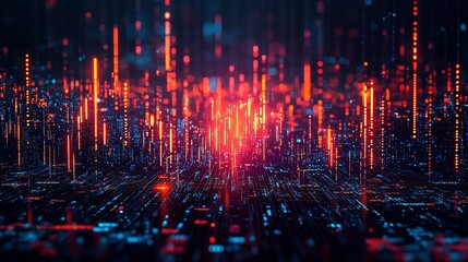 Obraz premium Abstract city of data streams