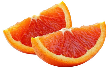 Two blood orange wedge cuts