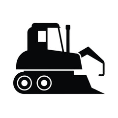 bulldozer black silhouette 