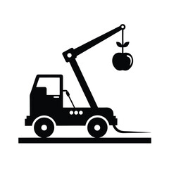 Naklejka premium cherry picker black silhouette