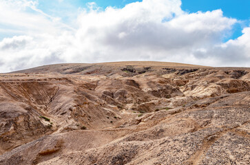 Arid landscape, Island Fuerteventura, Canary Islands, Spain, Europe.
