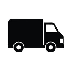 delivery truck icon black silhouette 