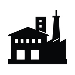 Fototapeta premium factory building black silhouette 