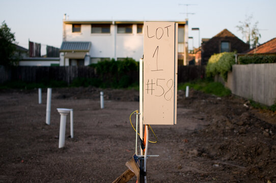 Electrical box on a block of land about to be built on