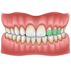Human teeth with one dental retainer
