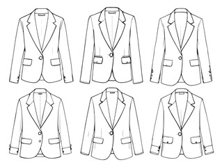 Elegant Wool Blazer Line Art Vector for Fashion Lovers