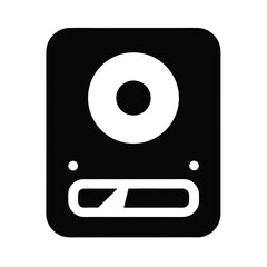 hard drive icon black silhouette