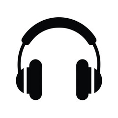 headphones icon black silhouette 