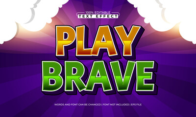 play brave editable text effect with a play and gamer text style