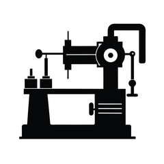 lathe machine black silhouette 