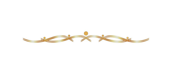 Classic, Elegant, and Glossy Bronze Text Divider – Isolated on White.