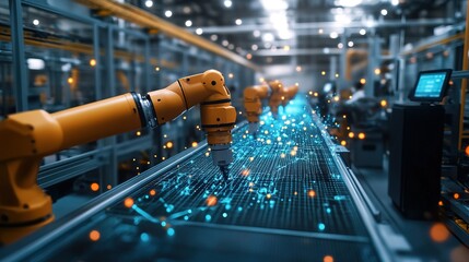 A factory using automated machines connected via a robust WiFi network 