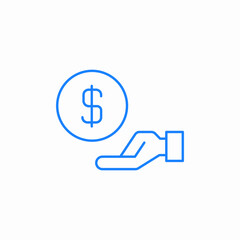 dollar hand icon sign vector