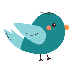 cute hand drawing cartoon bird. animal drawing for kids sticker, icon