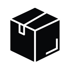 package parcel box icon black silhouette