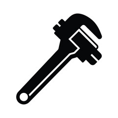 pipe wrench black silhouette