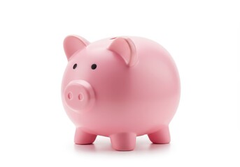Obraz premium Pink piggy bank on a white background symbolizing savings and financial security