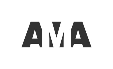 AMA logo design. Initial letter A M A bold font style for tech startups, consulting, corporate branding. Creative company name, headlines typography identity, trendy logotype.