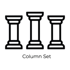 A silhouette of COLUMN ICON icon vector on a white background
