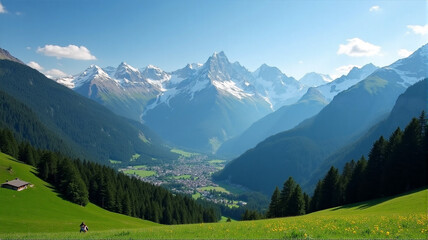 Fototapeta premium view of the alps