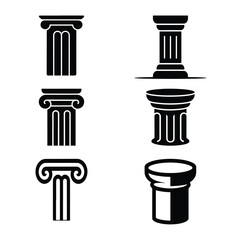 A silhouette of COLUMN ICON icon vector on a white background
