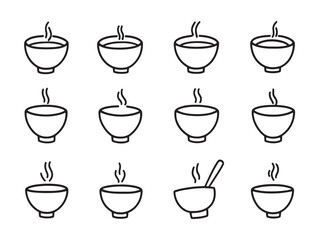 hand drawn congee rice porridge food vector line artwork