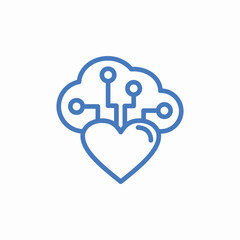 heart network nodes icon sign vector