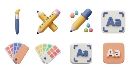3D Graphic Design Icons Set