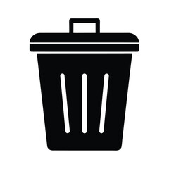 trash can icon black silhouette