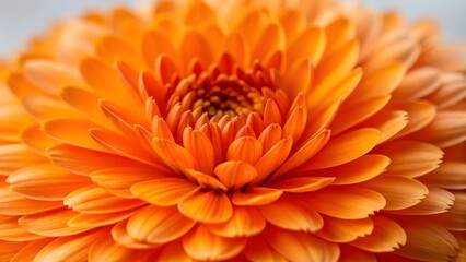 Radiant orange flower with layered petals in full bloom, featuring intricate petal arrangement and vivid warm-toned floral beauty