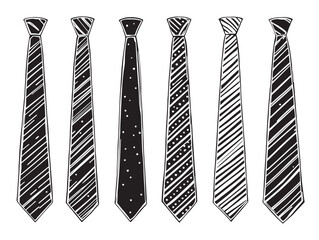 Skinny tie line art drawing for fashion accessory illustrations