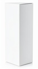 Naklejka premium A pristine white box with a hinged lid wide open, revealing a spacious interior, set against a soft, neutral background for a clean, minimalist look.