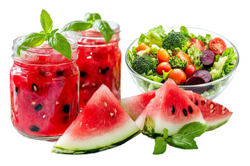 A nutritious mix of watermelon and fresh salad