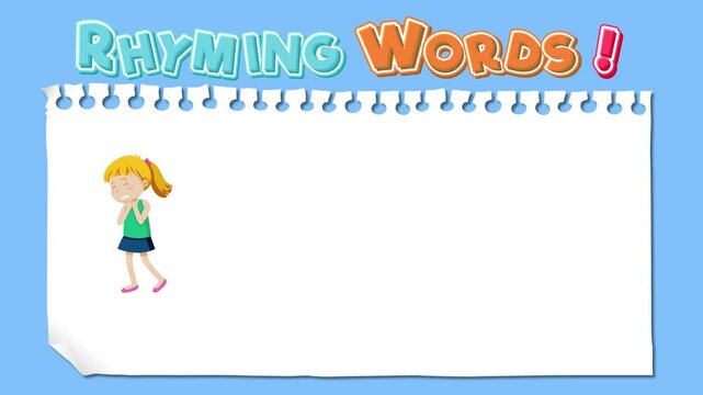 Interactive Rhyming Words Animation for Kids