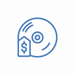 price tag cd icon sign vector