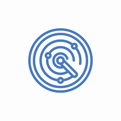 radar screen sweep icon sign vector