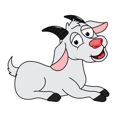 Obraz premium Cute Goat Animal Cartoon