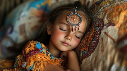 Dreaming Girl with Dreamcatcher