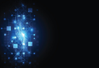 Abstract blockchain digital technology concept. Big data design. Vector illustration