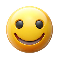Fototapeta premium Yellow Smiley Emoji Face Icon on White Background