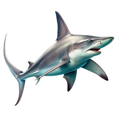 Obraz premium Hammerhead Shark isolated on white background Create a unique and original composition that does not closely resemble existing&nbsp;stock&nbsp;Images