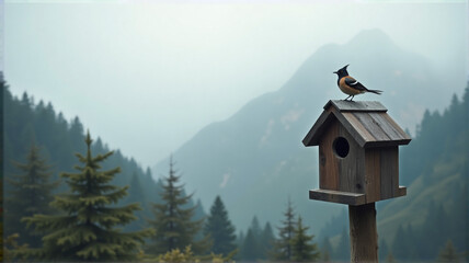 bird house in winter