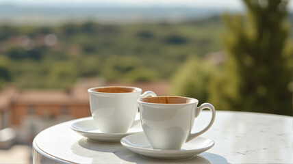 cup of coffee on the table