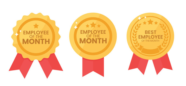 Best employee of the month badge design vector illustration