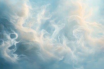 Obraz premium Abstract ethereal sky scene with soft pastel hues.