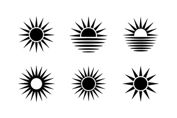Sun sunrise sunset vector graphic design elements