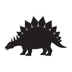 Stegosaurus Dinosaur Silhouette with Spiked Plates