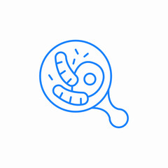 bacteria magnifying glass icon sign vector