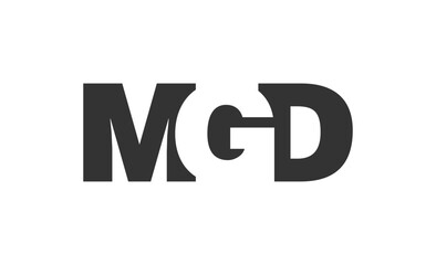 MGD logo design. Initial letter M G D bold font style for tech startups, consulting, corporate branding. Creative company name, headlines typography identity, trendy logotype.